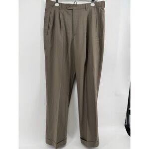 Zignone Biella Italy New Wool Men's Dress Pants Size 34x32 Pleated